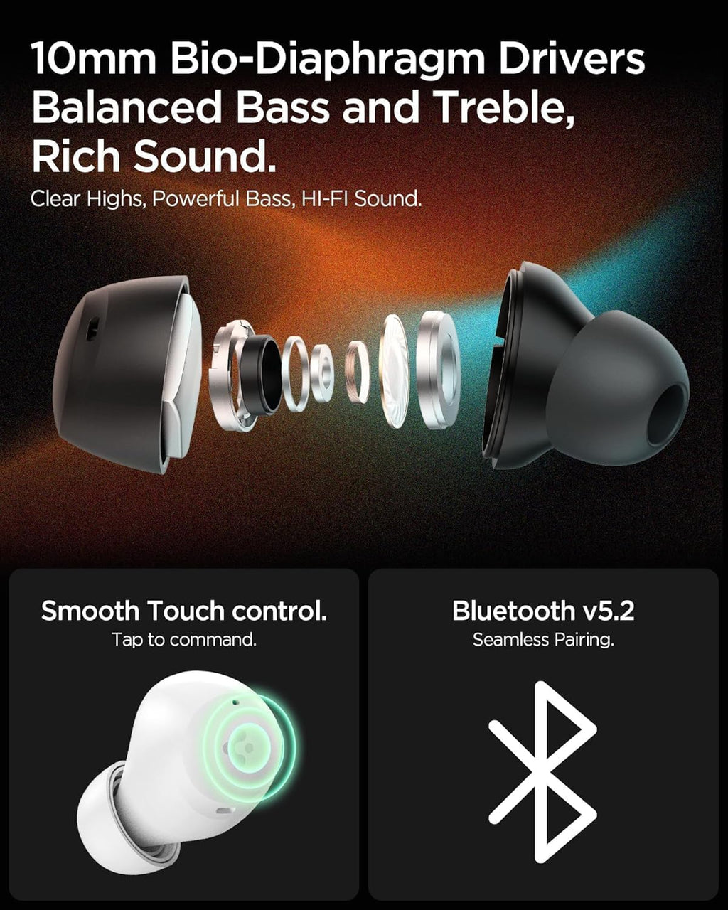 Spigen True Wireless In Ear Earbuds SA-TW P10,