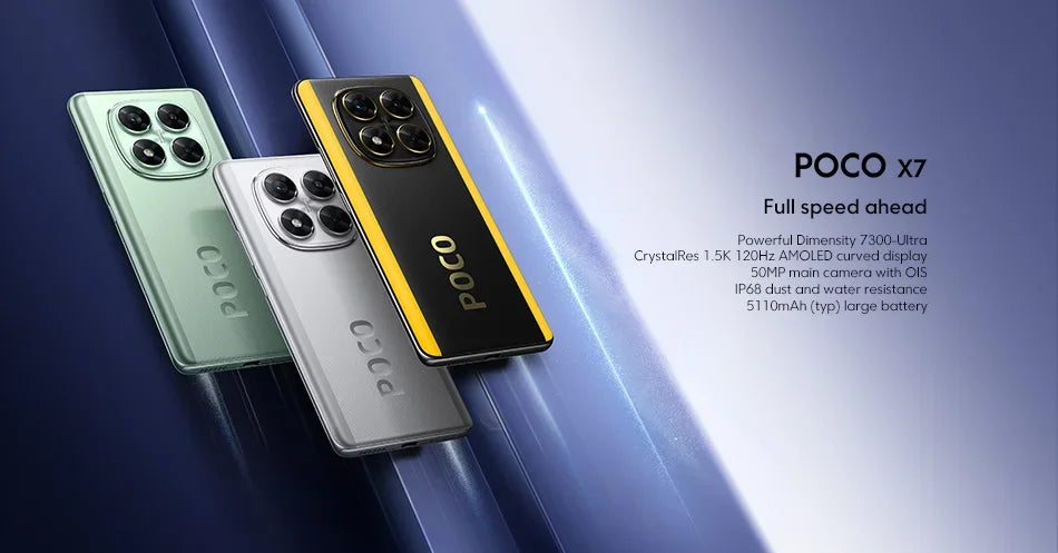 Global Version POCO X7 Smartphone Dimensity 7300-Ultra 6.67" 1.5K AMOLED Curved Display 45W Turbo Charging 50MP camera 5110mAh