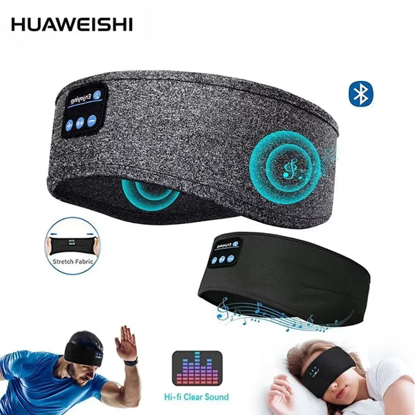 HUAWEISHI Bluetooth 5.0 Earphones Sports Sleeping Headband Elastic Wireless