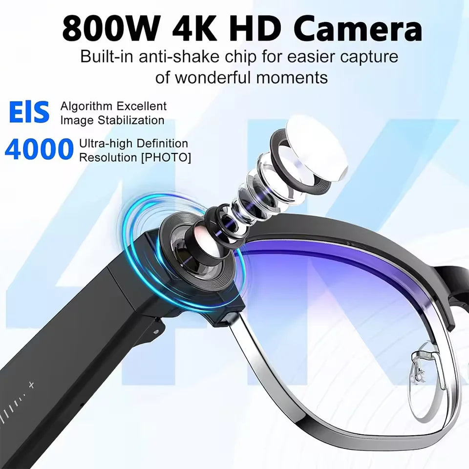 800W Pixel Camera AI Smart Glasses Video Recording
