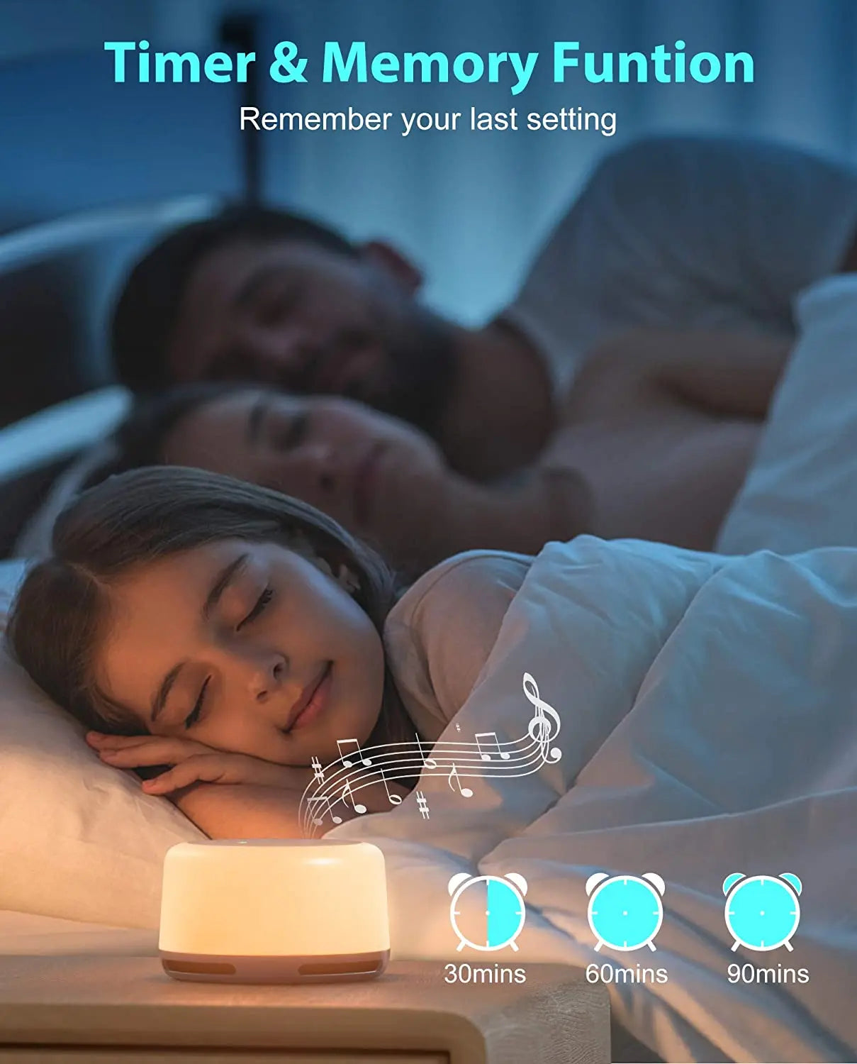 Upgraded Portable White Noise Sound Machine with Mood Light  Sleep Sound Therapy with RGB Night Light for Baby