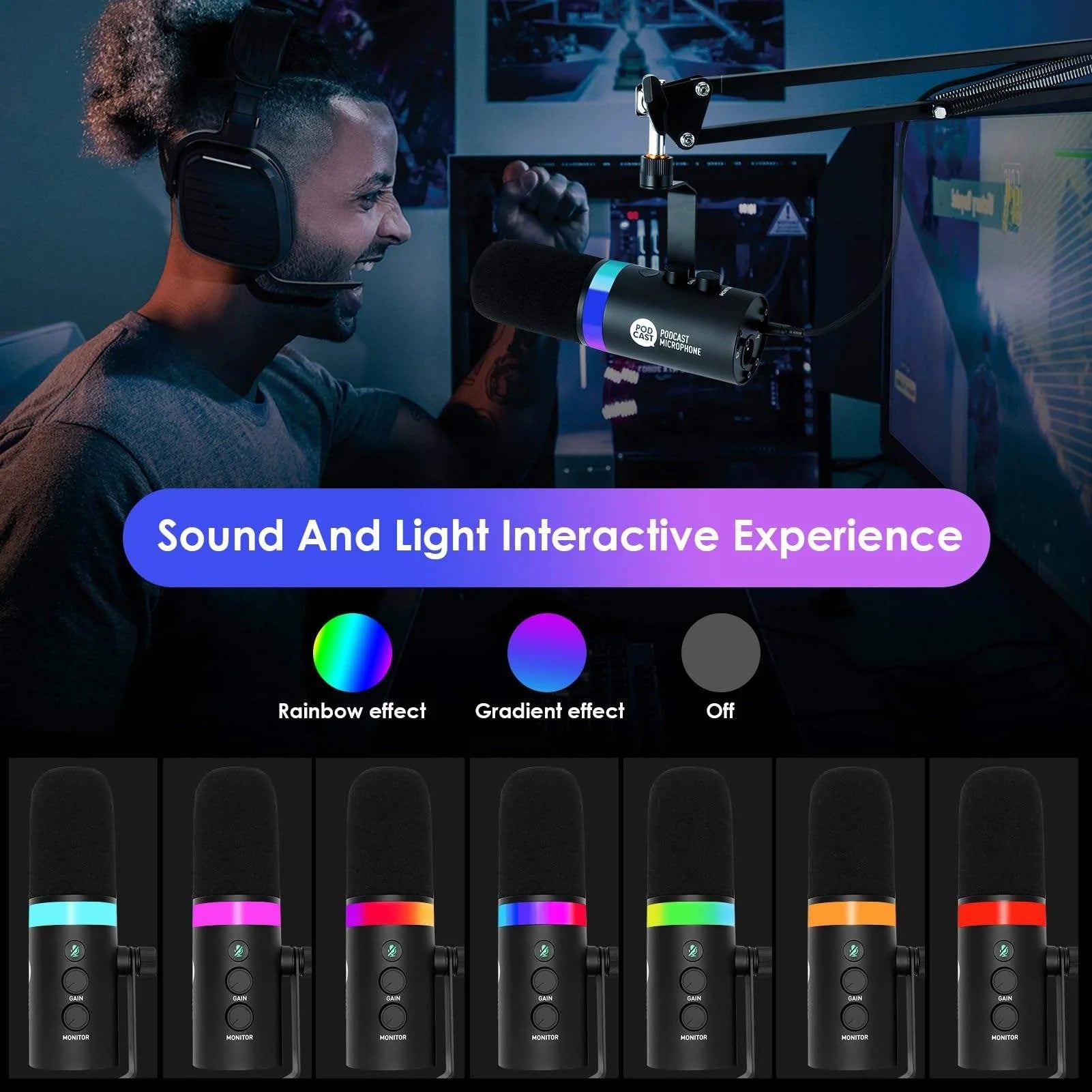 NV7 XLR/USB Dynamic Microphone Kit RGB