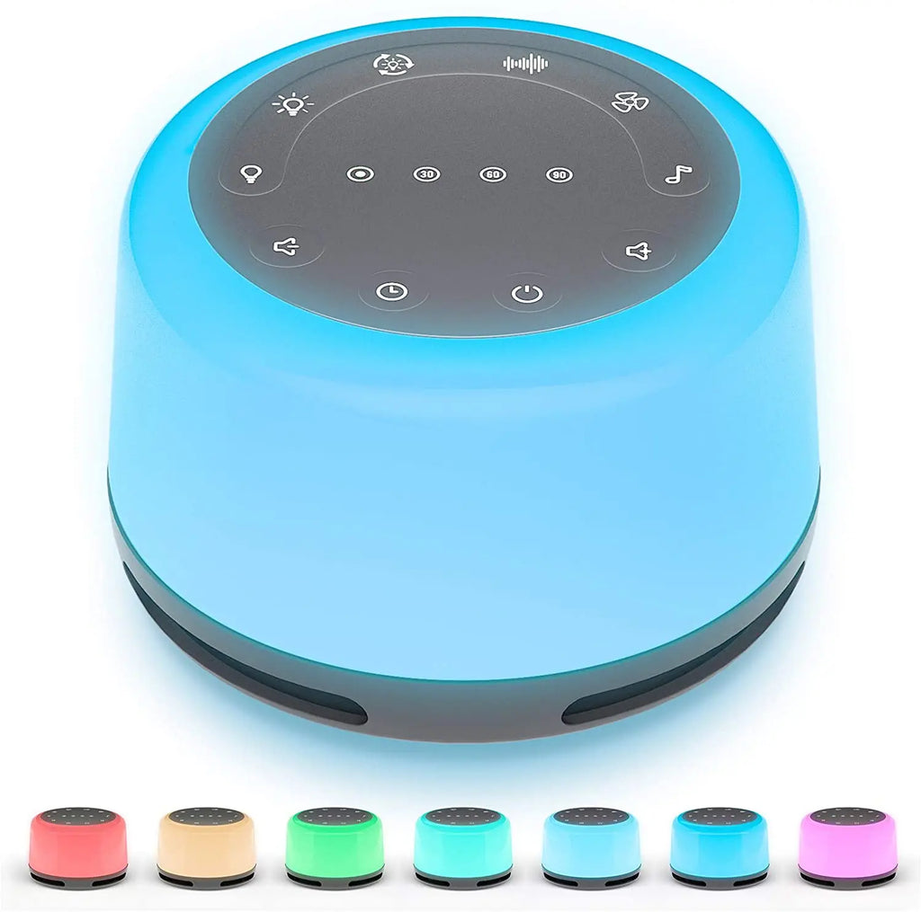 Upgraded Portable White Noise Sound Machine with Mood Light  Sleep Sound Therapy with RGB Night Light for Baby