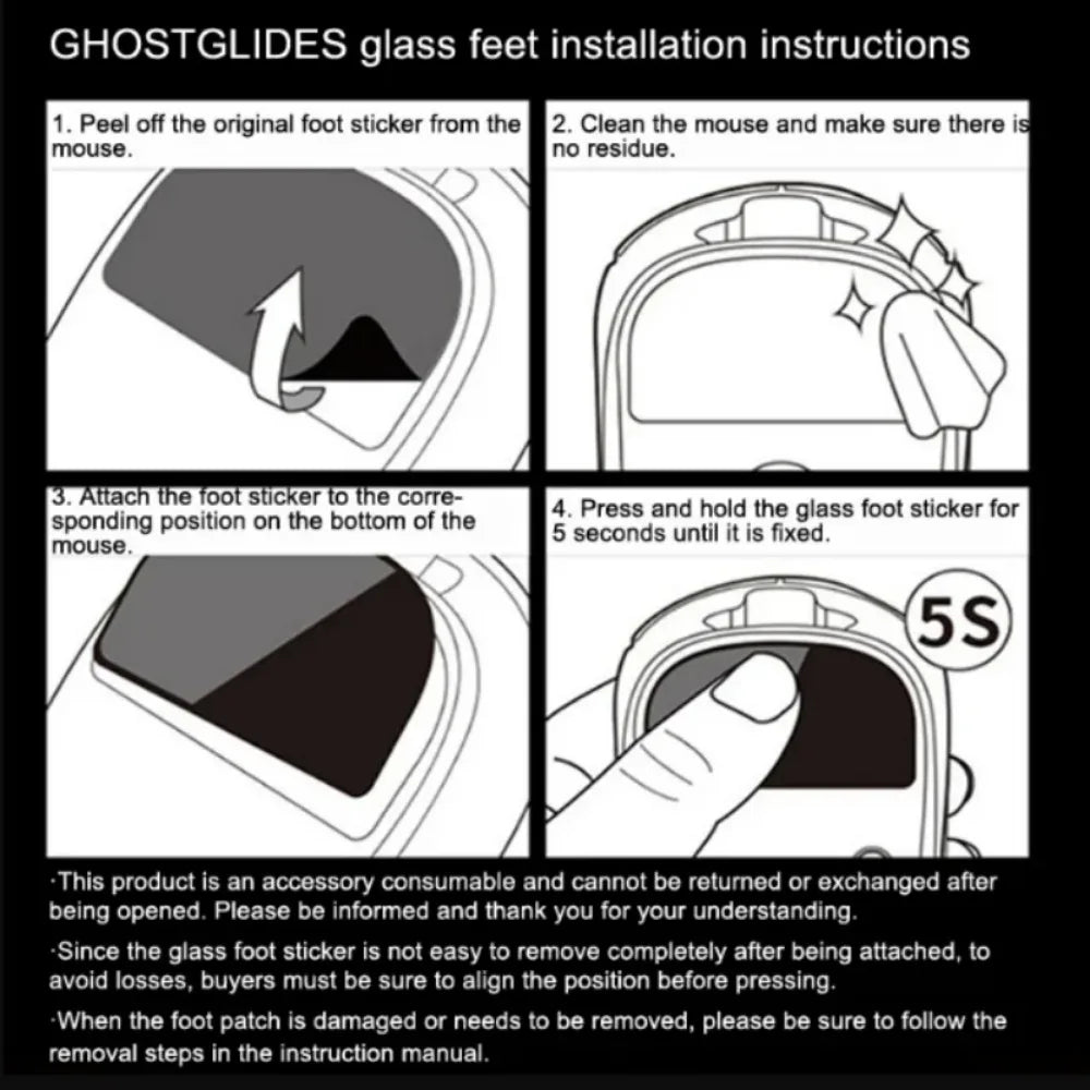 Glass Mouse Skates for Logitech MX Master 3/3s Durable Slim 2.5D Curved