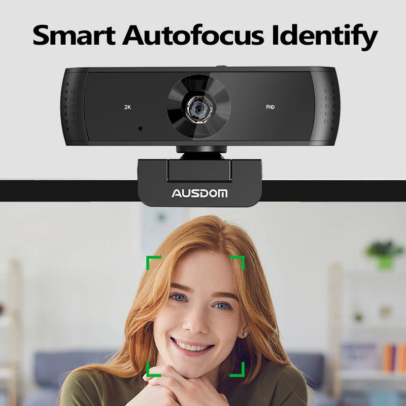 AUSDOM AW651S 2K Stream Webcam with Microphone Web Camera